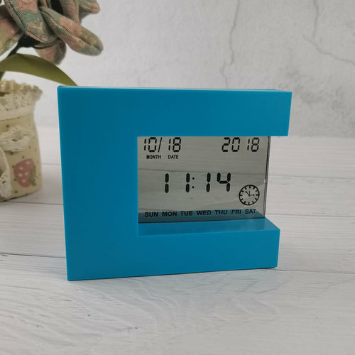 Electronic Square LCD Calendar Alarm Clock Digital