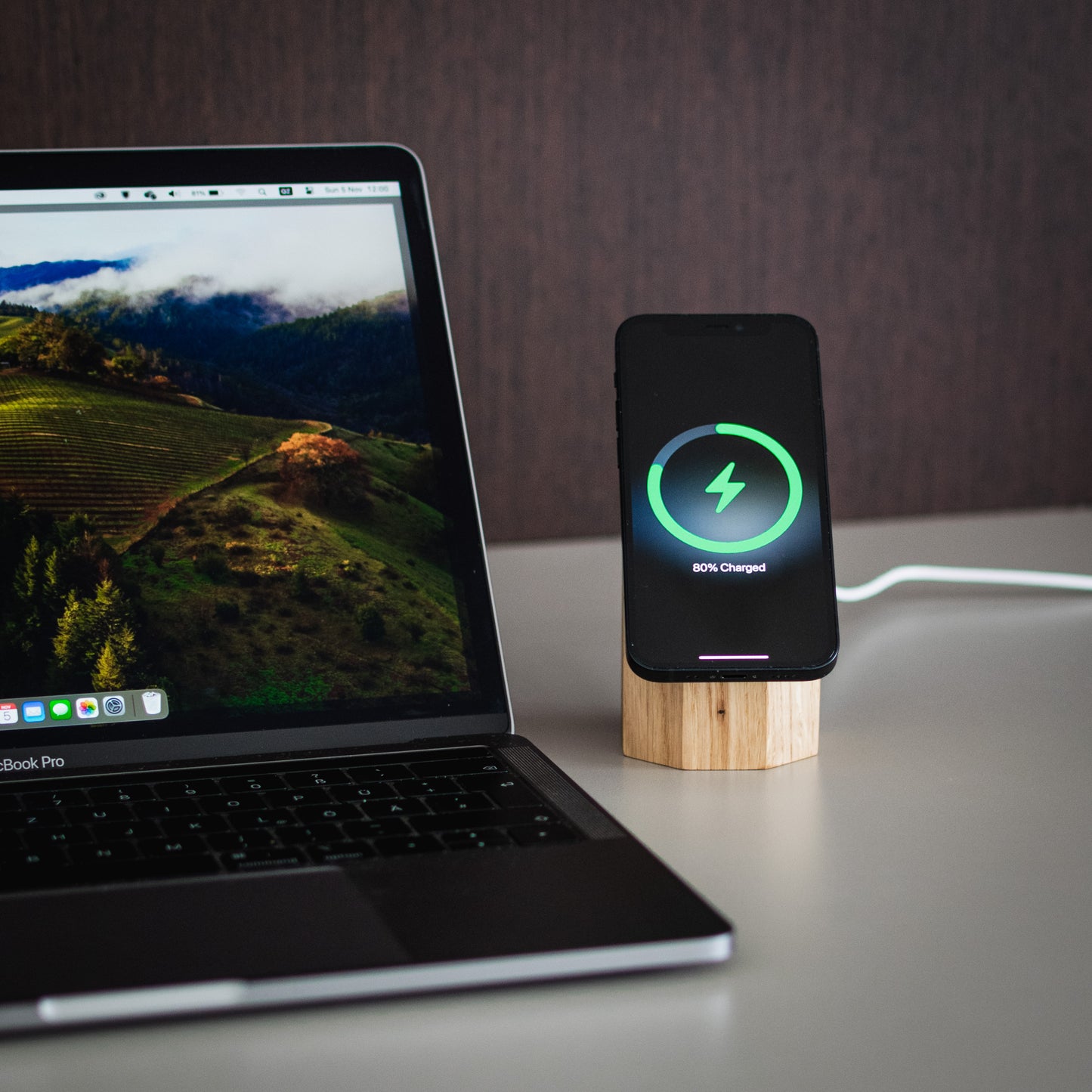 Wooden MagSafe Wireless Charger for Apple iPhone, AirPods.